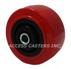 4PPU42 4" X 2" Poly on Poly Wheel, 660 lbs Capacity, 2-3/16" Hub, Roller Bearing - Picture 1 of 1