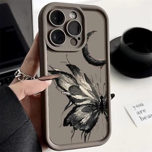 Funda blanda mate a prueba de golpes mariposa para iPhone 16 Pro Max 15 14 13 12 11 - Imagen 1 de 17