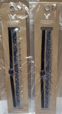 Lot of 2 New  American Eagle Choker Necklace Sets 2 Cards with 3 Necklaces Each - Image 1 of 3