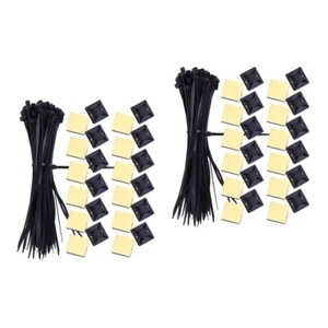  2 Pack Self-adhesive Corded Clips Zip Tie Mounting Wire Holder Cable - Picture 1 of 12