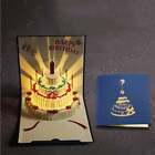 Happy Birthday 3D Card Music Light Greeting Cards with Pop Up Birthday Cake 2024