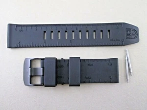 Genuine Luminox Recon 8830 black rubber watch band 24mm lug gunmetal tone buckle - Picture 1 of 5