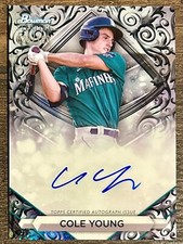 2023 Bowman Sterling Cole Young Silver Refractor on-card AUTO #d 028/100