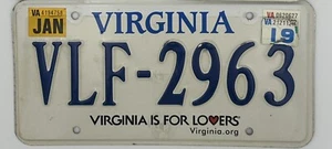 Virginia License Plate VFL 2963 Basic Plain Style 2019 Expired - Picture 1 of 2