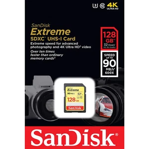 SanDisk Extreme 600X 90MB/S Class 10 128GB SDXC SD XC UHS-I U3 Flash Memory Card - Picture 1 of 2