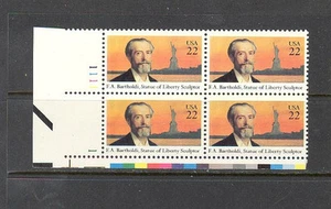 US USA Sc# 2147 MNH FVF PL# BLOCK Frederic Bartholdi Sculptor Statue of Liberty - Picture 1 of 1