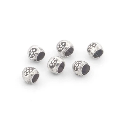 Vintageparts Handgefertigte Thai-Silberperlen mit Blumen-Ornament – 2,5x3mm 6 St - Bild 1 von 4
