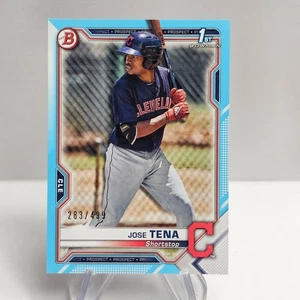 JOSE TENA 2021 Topps 1st Bowman Prospect SKY BLUE /499 BP-128 Indians - Picture 1 of 2
