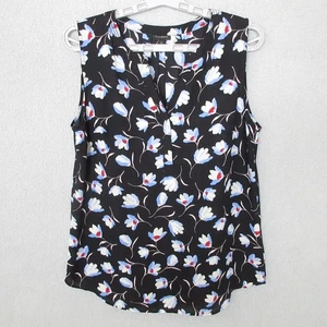 Talbots Women's Blouse Floral Sleeveless Top Black Blue Red Size M - Picture 1 of 8