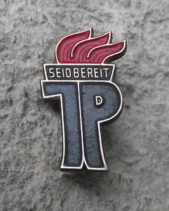 Distintivo spilla fiamme giovanili slogan vintage Thalmann Pioneer pronto alla seta sempre pronto - Foto 1 di 3