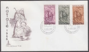 VATICAN Sc # 445-7.3 FDC - NATIVITY SCULPTURE by SCORZELLI (Red Cachet) - Picture 1 of 1