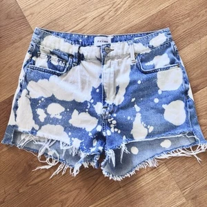 FRAME Denim Cutoff Shorts Womens 27 Le Ultra Baggy Short Bleached Baltic Splash - Picture 1 of 10