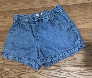 Old Navy Denim Shorts Girls Large 8 M Blue Elastic Waist Drawstring - Picture 1 of 4