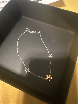 Zales бриллиант акцент цветок лодыжки в стерлинговом серебре и 10K розовое золото - Изображение 1 из 4