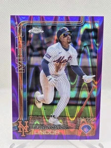 Francisco Lindor 2025 Topps Chrome #170 Purple Raywave Refractor #196 Of 250 - Picture 1 of 5