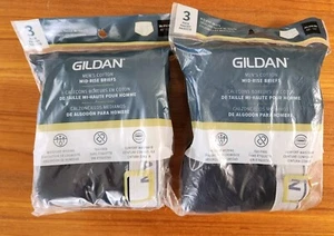 Gildan Men's 3XL XXXL 48-50 Cotton Mid Rise Briefs Black Gray 6 PAIRS #21424 - Picture 1 of 7