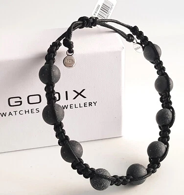 GOOIX Herren Armband schwarz ONYX silber 21 - 27 cm dehnbar 918-00533 16 neu - Bild 1 von 3