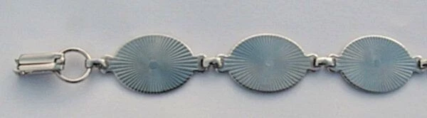 3 formas en blanco de pulsera de PLATA LISA ~ 6 ALMOHADILLAS OVALADAS DE 20 mm de ancho ~ ¡Añade tu propio arte! Foto 1 de 1