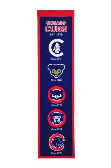 Chicago Cubs Heritage 8x32 Wool Banner NEW - Image 1 of 1
