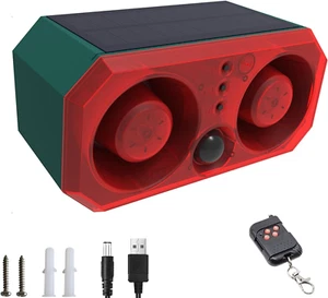 Solar Outdoor Motion Sensor Alarm-13 Sounds Including Dog Barking&Gunshot,2 *... - Picture 1 of 12