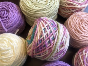 12 oz Destash Yarn, Soft Pastels, Lavender, Solid & Variegated Mini Cakes - Picture 1 of 5