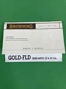 BROWNING GOLD-FLD Semi-Auto 12 & 20 Gauge Shotguns OWNERS MANUAL - Picture 1 of 5