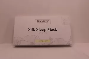 Beckham Hotel Collection Silk Sleep Mask 2 Pk, 100% Mulberry Silk, White Ivory - Picture 1 of 4