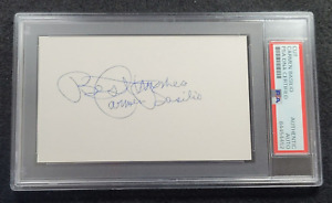 CARMEN BASILIO Signed 3x5 Index Card-ALL TIME BOXING GREAT-PSA Slabbed