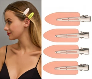 4Pcs Pink Hair Clips for Hairstyle Bangs Finger Waves Makeup Girls Women Hairpin - Picture 1 of 12