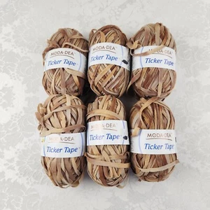 Ticker Tape Moda Dea Yarn (Lot of 6) Suede Color 67 yd/1.76 oz Made In Italy - Picture 1 of 4