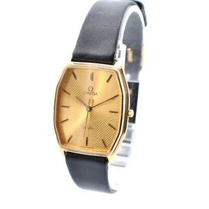 Orologio Uomo OMEGA De Ville Octagon Quartz Gold Black Batteria Nuova,Cintura... - Foto 1 di 14