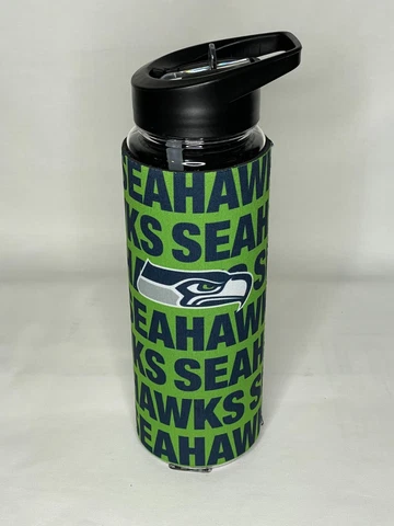 SEATTLE SEAHAWKS NFL 25 OZ. FLIP TOP WATER BOTTLE W/SLEEVE Cover