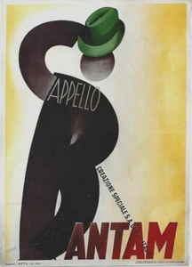Original vintage poster CAPPELLO BANTAM ITALY FASHION 1938 Boccasile - Picture 1 of 1