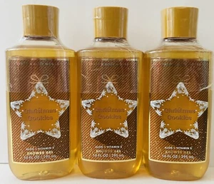 3 New Bath & Body Works CHRISTMAS COOKIES 10 Fl Oz Vitamin E Shower Gel Lot Set - Picture 1 of 2