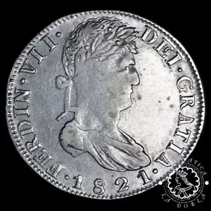 LADOBLA - 1821 – 8 REALES – Fernando VII – Zacatecas RG – MBC - Foto 1 di 2