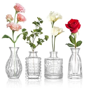Glass Bud Vases Set of 4 4 Sizes of Small Flower Vase for Party or Home Table... - Picture 1 of 7