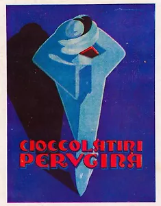 PUBBLICITA' 1928 CIOCCOLATINI PERUGINA FEDERICO SENECA FANO FUTURISMO CUBISMO - Foto 1 di 1