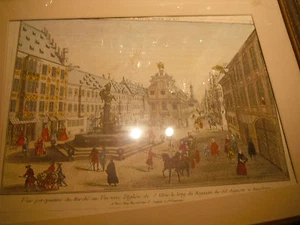 antique hand colored print/engraving,HENRI COURVOISIER-VOISIN,Augsbourg - Bild 1 von 1
