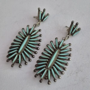 Orecchini Zuny in argento sterling turchese nativi americani - Foto 1 di 8
