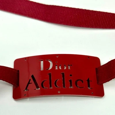 Christian Dior Addict Pulsera Gargantilla Rojo Logo Dije Cinta Tipo Limitado RARO Foto 1 de 4