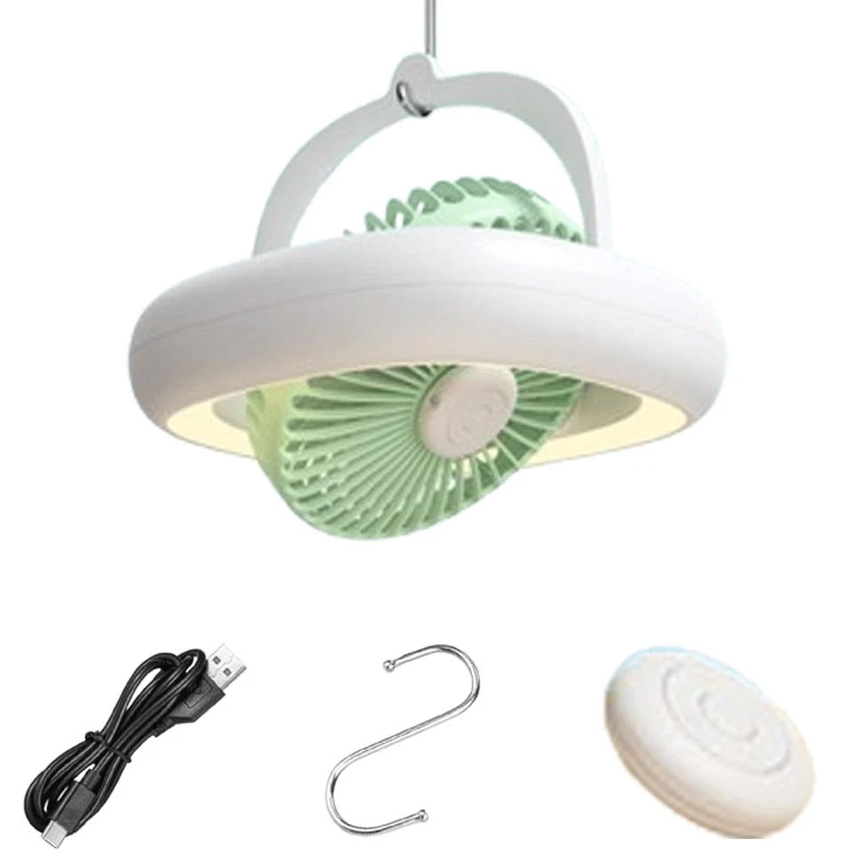 Ventilador de techo | Ventilador silencioso montado en la pared con control remoto | Batería 4000 mAh | 4 velocidades y... Foto 1 de 4