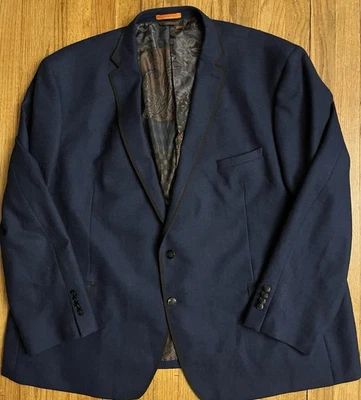 Tallia Men 60L Wool Blue Sport Coat Blazer Double Vented Macy’s - Image 1 of 4