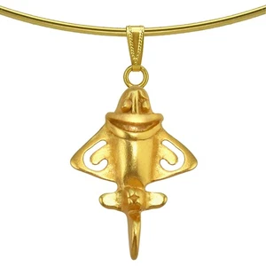 24k GP Quimbaya Volante Antiguo | Collar Gargantilla Dorado Jet-3 | Al otro lado del charco - Imagen 1 de 1