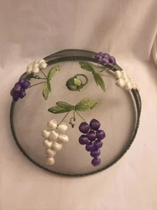 Wire Mesh Screen Embroidered Grapes Dome Picnic Accessories Outdoor Living - Picture 1 of 4