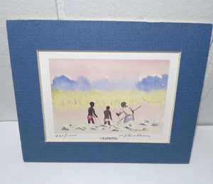 Crabbing Art di Mary Jane Bradham 1981 firmato dall'artista stampa numerata 3"x 5" - Foto 1 di 10