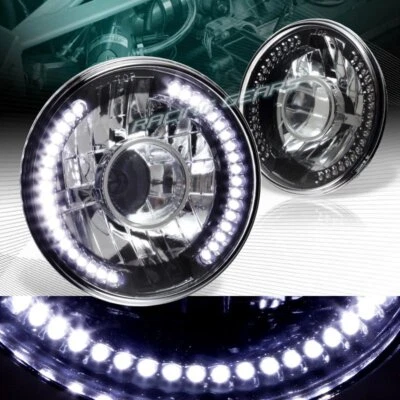 7 «КРУГЛЫЙ H6024 H6014 H6017 ЧЕРНЫЙ КОРПУС БЕЛЫЙ СВЕТОДИОД КОЛЬЦО ПРОЖЕКТОР ФАРЫ - Изображение 1 из 4