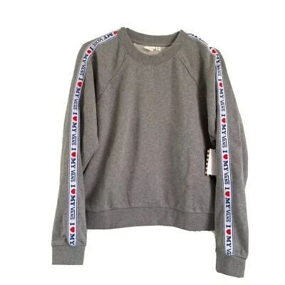Vans I love My Sudadera Gris Para Mujer M Mediana Crew Pullover Camisa Nueva Foto 1 de 2