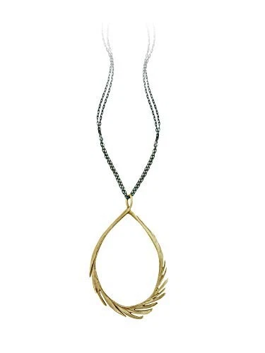 Collar de plumas de Michael Michaud - #9008 chapado en oro con cadena de metal armado Foto 1 de 1