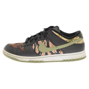 US11 NIKE DUNK LOW SE BLACK MULTI CAMO DH0957 001 2021 Used Mens Sneakers Japan - Picture 1 of 8