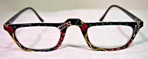 Women's Black Hand-painted Reading Glasses (Readers) w/Aspheric Lens +2.5 As Is - Picture 1 of 8